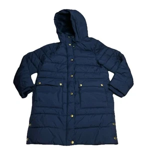 J CREW Crewcuts Girls' Blue Cocoon Long Puffer Coat with PrimaLoft Size: XL - Picture 1 of 14