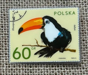 Spilla timbro tucano Polska Polonia fatta a mano arte da indossare novità divertimento stravagante - Foto 1 di 4