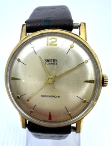 Smiths Vintage men watch Men’s Textured Linen Dial Needs Service 1960s - Picture 1 of 11