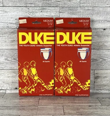 2 Vintage Duke Youth Athletic Supporter Jock Strap Medium 20”-26” USA Made NEW - Image 1 of 4