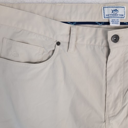 OFF WHITE Pantalone NUOVO SOUTH TIDE elasticizzato performance bianco sporco 5 tasche piatto davanti 40x32