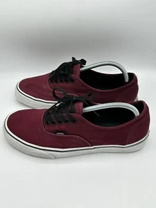 VANS Lo Pro Burgundy Canvas Lace Up Low Top Skate Shoes Size Mens 10.5 Womens 12 - Picture 1 of 7