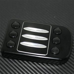 Black Brake Pedal Pad Cover w/ Rubbers Fit For Harley Softail 87-17 Touring 2021 - Imagen 1 de 3