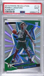 2019 Panini Revolution Rookies Sunburst /75 Romeo Langford PSA 9 MINT Rookie RC
