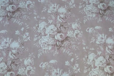 RALPH LAUREN CURTAIN FABRIC "Francoise Bouquet" 1.7 METRES LINEN BLEND MAUVEINE - Imagem 1 de 4
