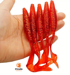 x 10 Ctrade Australia Worm Lures Flathead Lure Snapper Jewfish Bass Lures 130mm - Picture 1 of 4
