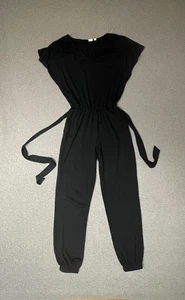 Gap Cap Sleeve Straight Leg Ankle Jumpsuit womens Xs tie waist - Picture 1 of 9