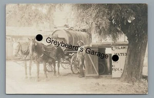 Carro de agua tirado por caballos RPPC HAMILTON IN Indiana 1908 foto real postal 1 - Imagen 1 de 2