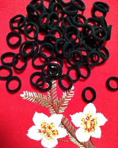Haargummi 100/50 Damen Schwarz Haarband Mini Zopfgummi Weiche Elastische - Bild 1 von 6