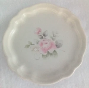 Pfaltzgraff Tea Rose Coaster 6776616 Ivory Pink Floral Stoneware Pad Vintage USA - Picture 1 of 3