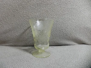 Hazel Atlas Florentine #2 Poppy Yellow Footed Juice Tumbler Depression Glass E - Picture 1 of 5
