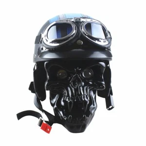 Universal Motorcycle Skull LED Headlight Headlamp with Helmets Goggles Custom - Picture 1 of 9