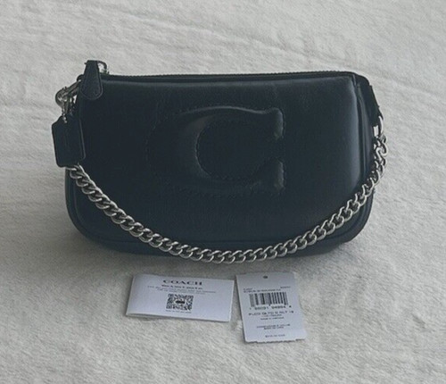 Coach Nolita 19 con firma trapuntata nera con hardware argento CJ527 NUOVO CON ETICHETTE
