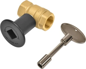 3/4 Inch Straight Gas Key Valve Kit for Fire Pit Fireplace with Flat Black Flang - Picture 1 of 12