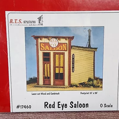 B.T.S Buildings 17460 RED EYE SALOON Laser Cut Wood Model Railroad Kit O Scale - Image 1 of 3