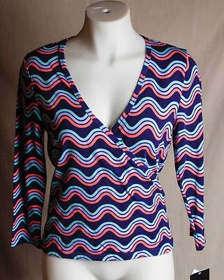 Blusa esportiva Juniors Energie ondulada estampa multicolorida manga 3/4 tamanho XL - Imagem 1 de 4