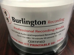HHB REPLACEMENT CDR80BULKIP 80 Minute White Inkjet Printable Pro 700MB CD *50 PK - Picture 1 of 3