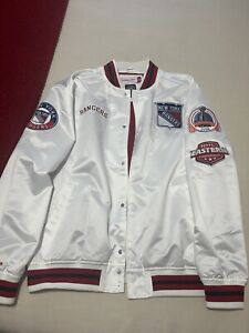 Starter New York Rangers White Varsity Jacket Mens Sz Large NYR NHL