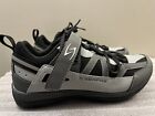 Serfas Black Gray Cycling Shoes 2 Bolt Lace Up Hook Loop Women's Size 7.5
