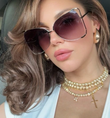 Gafas de sol grandes XXL "JENNER" DE GRAN TAMAÑO de metal degradado para mujer gafas de sol sombras Foto 1 de 4