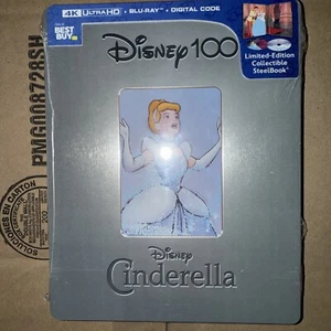 Cinderella 100th Anniversary Steelbook (4K UHD, Blu-Ray, Digital) Factory Sealed - Picture 1 of 2