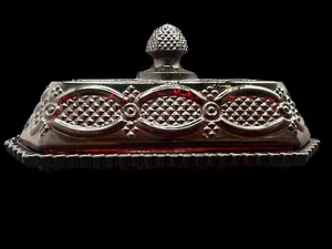 Vintage Avon 1876 Cape Cod rubinrot bedeckt Butterdose mit Deckel, schwer zu finden! - Bild 1 von 13