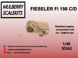 1/48 german FIESELER FI 156 C SUPERDETAILED ENGINE parts MULBERRY SCALE K - Imagen 1 de 6
