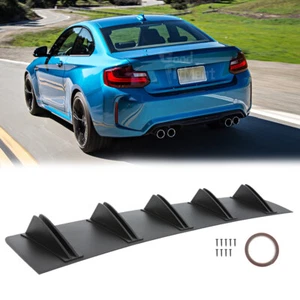 For M3 M4 M5 Car Rear Bumper Lip Diffuser Lower Shark Fin Spoiler Splitter Black - Picture 1 of 14