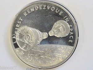 Gemini 7/6 First Rendezvous in Space Silver Medal Franklin Mint D8250 - Picture 1 of 2