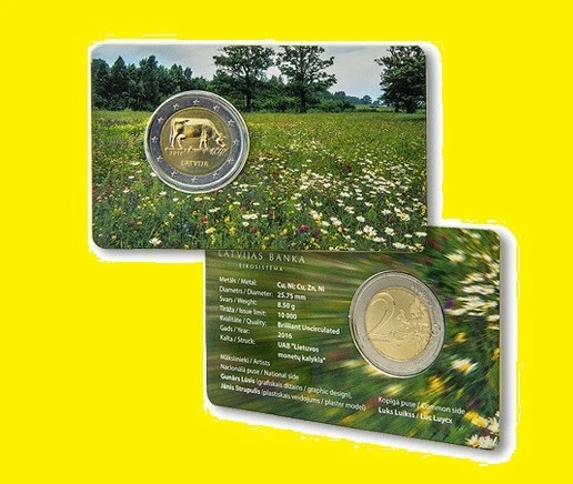 The Latvian Brown 2 Euro Coin 2016 Latvia Lettland Lettonie  - Image 1 of 1