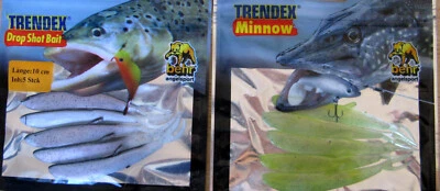 2 Pack a 5 Stück Gummifische für Drop Shot Zander Länge 10cm grau/glitter Gr/gli - Bild 1 von 3