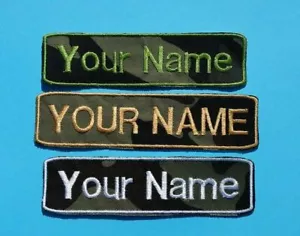 Your Name Patch Plancha Texto Personalizado Uniforme Bordado Etiqueta Nombre Fuente Gótica - Imagen 1 de 19