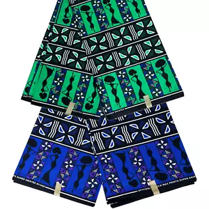 African Fabric Ethnic Print Women Ankara Yards 100% Cotton Sewing Material - Picture 1 of 40