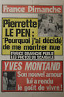 "Pierrette LE PEN / Yves MONTAND"Affiche originale entoilée FRANCE DIMANCHE 1987