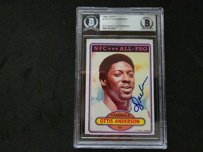 BGS Authentic 1980 Topps OJ Ottis Anderson Autograph Auto Rookie Cardinals 2472 - Image 1 of 3