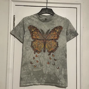 Vintage Y2K The Mountain Butterflies Nature Tie Dye T-Shirt Size Small - Picture 1 of 4
