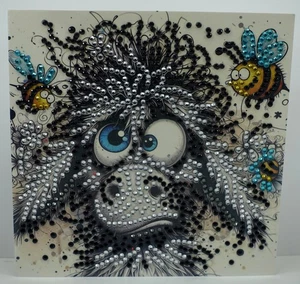 Hecho a mano, tarjeta de felicitación burro cumpleaños divertido divertido Diamond painting - Imagen 1 de 1