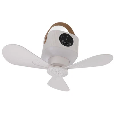 USB Powered Ceiling Fan With Light 4 Speed Timing Function 7200mAh Battery Remo✈ - Image 1 of 4