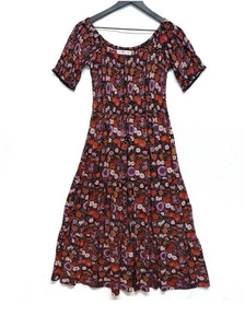 Natural Life Maxi Dress Coco Diamond Size XS S Floral  Tiered Boho Cottagecore - Picture 1 of 9