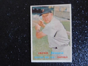 JACKIE JENSEN BOSTON RED SOX 1957 TOPPS CARD #220 - Foto 1 di 2