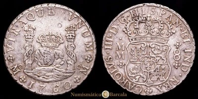  Carlos III 8 Reales (26,97g) 1760/59 México Ensayador M·M AC-1071 MBC/MBC+ - Image 1 of 3