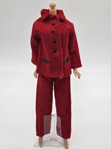 Vintage Barbie Clone Red Corduroy Jacket & Pants Suit Clothes Fashion Hong Kong  - Picture 1 of 14