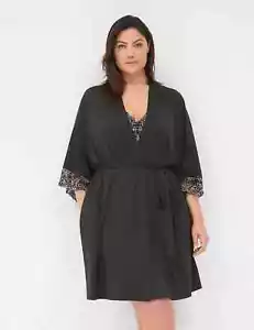 Cacique Modern Romance Robe Black Plus Size 22/24 NWT - Picture 1 of 3