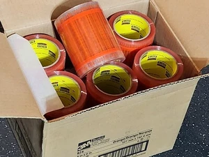 (Case Of 12) 3M SCOTCH 824 Pouch Tape Roll 5" x 6" Orange Documents Enclosed - Picture 1 of 3