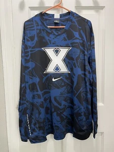 TEAM ISSUED Xavier Musketeers Basketball Warm Up Shirt Mens Size Large TALL RARE - Picture 1 of 5