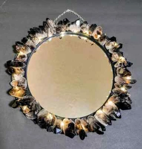 Rauchkristall Quarz Spiegel | Eleganter Wandspiegel | Geschenke für Ihn - Bild 1 von 12