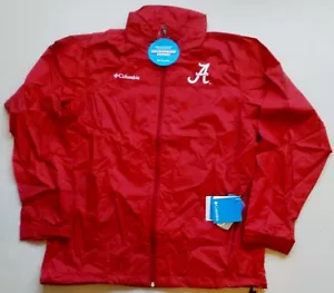 ALABAMA CRIMSON TIDE COLUMBIA FULL ZIPPERED HOODED RAIN JACKET MEN'S M NWT RED - Picture 1 of 2