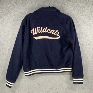 LEVI'S CHRISTIANE VARSITY JACKET NAVY BLAZER WILDCATS WOOL BLEND Women’s Small - Picture 1 of 15