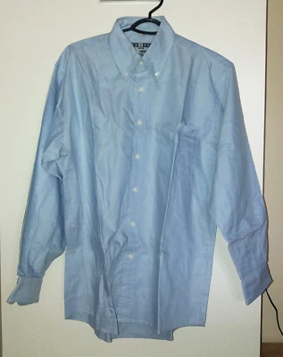 JERZEES camicia azzurra maniche lunghe uomo taglia S (15) tasca cotone blu - Immagine 1 di 4