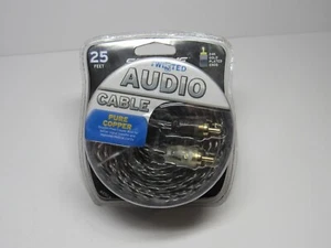 Twisted Audio Cable NOS 25 Ft 24k gold Plated Ends  Scosche pure copper - Picture 1 of 2
